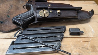 Swedish Husqvarna M/40 – Lahti L35 9mm – Pristine Condition – All Matching Numbers – Complete Rig with Original Holster - Image 1 of 10