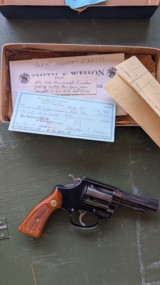 Smith & Wesson Model 36 “Chief’s Special”–RARE 3 Inch Barrel – Box & Original Sale Papers - Image 4 of 11