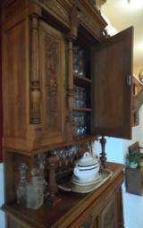  ANTIQUE OAK FRENCH BUFFET EARLY 1900's BEAUTIFUL HUNTING DETAIL - 2 of 11