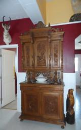  ANTIQUE OAK FRENCH BUFFET EARLY 1900's BEAUTIFUL HUNTING DETAIL - 1 of 11