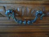  ANTIQUE OAK FRENCH BUFFET EARLY 1900's BEAUTIFUL HUNTING DETAIL - 4 of 11