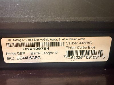 Magnum Research Desert Eagle L6 .44 Mag Carbon Blue Gold LNIB - Image 4 of 15