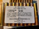 LOT OF 10 10 PACKS 100 CT 450 NITRO EXPRESS 3 1/4 IN STRIGHT BASE CASE, STANDARD RIM, BRASS EXTRUSION LABORTORIES LTD - Image 1 of 5