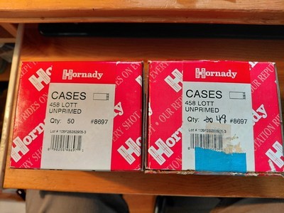 2 BOXES HORNADY 458 LOTT UNPRIMED BRASS - Image 1 of 2
