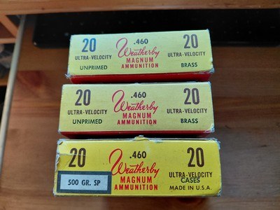 LOT OF 3 BOXES NEW AND ONCE FIRED 460 WEATHERBY MAG BRASS - Image 2 of 7