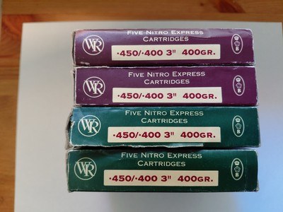 LOT OF 4 BOXES 5 ROUNDS EACH BOX WESTLEY RICHARDS .450/.400 400GR NITRO EXPRESS - Image 3 of 5