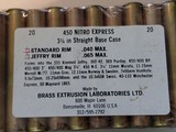 LOT OF 5 NEW 10 CASE PACK 450 NITRO EXPRESS BRASS EXTRUSION LABORATORIES - Image 1 of 4