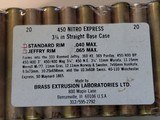 LOT OF 5 NEW 10 CASE PACK 450 NITRO EXPRESS BRASS EXTRUSION LABORATORIES - Image 1 of 4