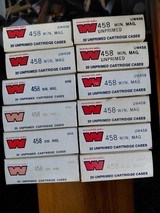 LOT OF 12 BOXES 20 CASES EACH WINCHESTER 458 WIN MAG BRASS - Image 1 of 2