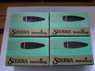 LOT OF 4 BOXES 100 CT EACH BOX SIERRA 30 CAL168GR MATCHKING BULLETS - Image 1 of 2
