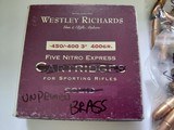 LOT OF 19 NEW UNPRIMED BRASS CASES,19 BULLETS WESTLEY RICHARDS 450/400 3