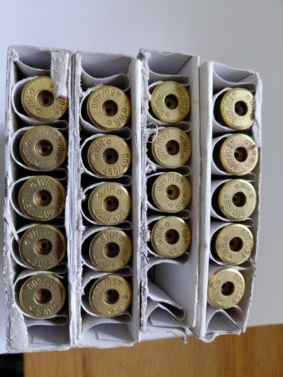 LOT OF 19 NEW UNPRIMED BRASS CASES,19 BULLETS WESTLEY RICHARDS 450/400 3