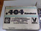 LOT OF 20 NEW UNPRIMED BRASS CASES 20 V MANTEL BULLETS 404 RIMLESS - Image 1 of 5