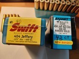 LOT OF 25 NORMA UNPRIMED BRASS, 404 JEFFERY, 2 BOXES OF SOFT, SOLID BULLETS 83 CT. - Image 8 of 8