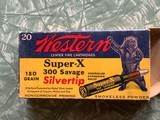 Winchester Super X, 300 Savage, 180 Grain Silvertip, excellent condition