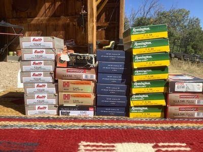 Ammo, 7x64, 9.3x62, 275 Rigby, 9.3x74, new old stock