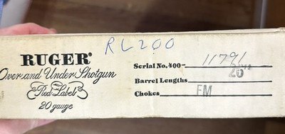 Ruger Red Label 20 G Shotgun 1995 Manufacture Date - Image 3 of 7