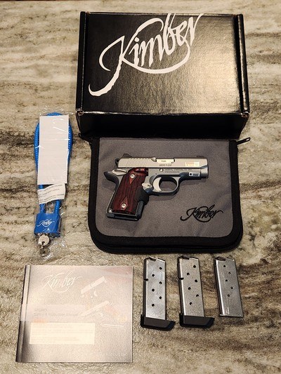 Kimber Micro 9 Stainless Steel Custom Defense (CDP) Package Like New Pistol with Rosewood Crimson Trace Red Laser Grips and Extra Magazines - Image 4 of 8