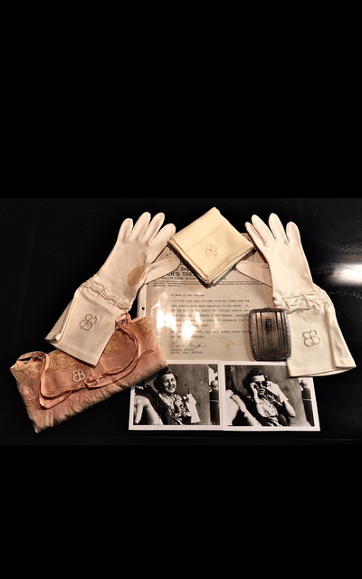 WW2 German Eva Braun 5 Piece Lot;DNA,Nighty,Gloves,Cig/Case,Napkin;RARE - Image 1 of 12