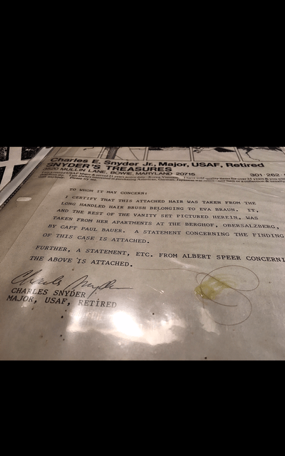 WW2 German Eva Braun 5 Piece Lot;DNA,Nighty,Gloves,Cig/Case,Napkin;RARE - Image 3 of 12