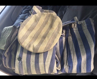 WW2 Prisoner Complete Uniform;Long Coat,Tunic,Trousers,Cap,Boots,Scarf;RARE - Image 1 of 2