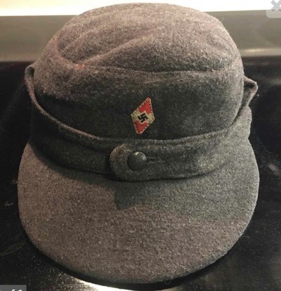 WW2 German 3rd Reich Luftwaffe Flak Helper Cap;HJ/DJ/BDM;Dated 1944 - Image 1 of 6
