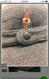 WW2 German 3rd Reich Luftwaffe Flak Helper Cap;HJ/DJ/BDM;Dated 1944 - Image 4 of 6