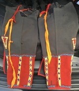 Native American Indian Leggings;Marriage of Pre/Post Reservations;Trade Beads;RARE - Image 3 of 8