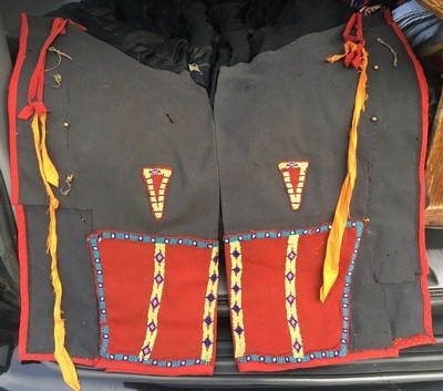 Native American Indian Leggings;Marriage of Pre/Post Reservations;Trade Beads;RARE - Image 1 of 8