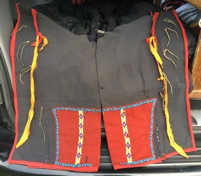 Native American Indian Leggings;Marriage of Pre/Post Reservations;Trade Beads;RARE - Image 2 of 8