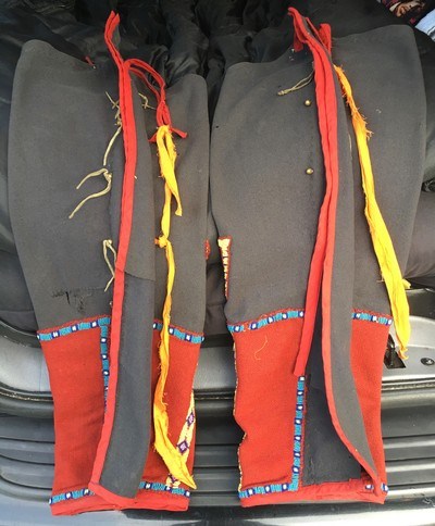 Native American Indian Leggings;Marriage of Pre/Post Reservations;Trade Beads;RARE - Image 4 of 8