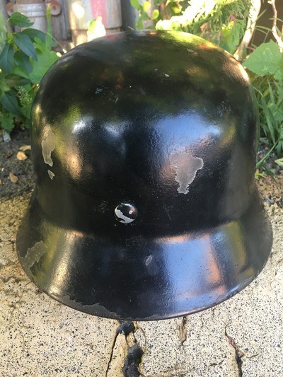 WW2 German Black Allgermeine SS Helmet; Double-Decals; Includes Liner,Rope,Strap;Small - Image 6 of 8