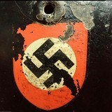 WW2 German Black Allgermeine SS Helmet; Double-Decals; Includes Liner,Rope,Strap;Small - Image 3 of 8