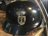 WW2 German Black Allgermeine SS Helmet; Double-Decals; Includes Liner,Rope,Strap;Small - Image 2 of 8
