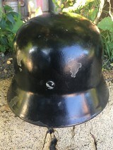 WW2 German Black Allgermeine SS Helmet; Double-Decals; Includes Liner,Rope,Strap;Small - Image 6 of 8