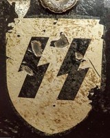 WW2 German Black Allgermeine SS Helmet; Double-Decals; Includes Liner,Rope,Strap;Small - Image 4 of 8