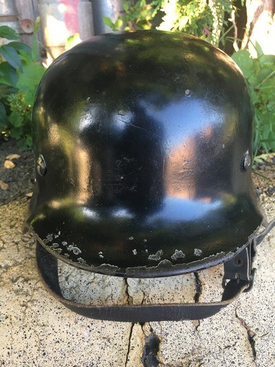 WW2 German Black Allgermeine SS Helmet; Double-Decals; Includes Liner,Rope,Strap;Small - Image 5 of 8