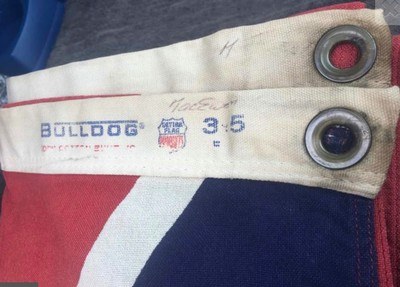 Confederate Bulldog CSA 1960’s Flag; 3 feet X 5 feet; brass grommets - Image 2 of 4
