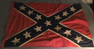 Confederate CSA Hand-Made Flag;Seamstress signed B.Lang 71;1 of 1 - Image 2 of 6