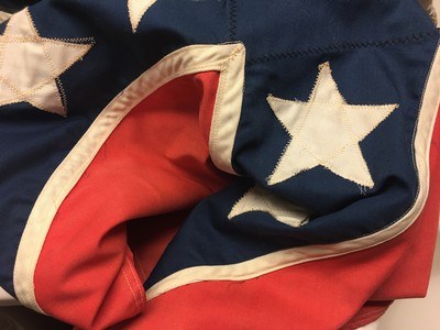 Confederate CSA Hand-Made Flag;Seamstress signed B.Lang 71;1 of 1 - Image 4 of 6