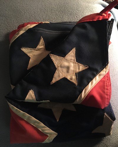 Confederate CSA Hand-Made Flag;Seamstress signed B.Lang 71;1 of 1 - Image 5 of 6