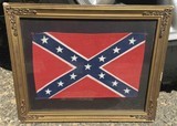 Confederate CSA Southern Flag;Comes w/Vintage Ornate Frame;Small Size