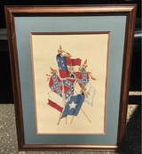 Confederate Flags Needlepoint/Embroidery Framed;1990’s - Image 2 of 4