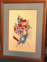 Confederate Flags Needlepoint/Embroidery Framed;1990’s - Image 3 of 4