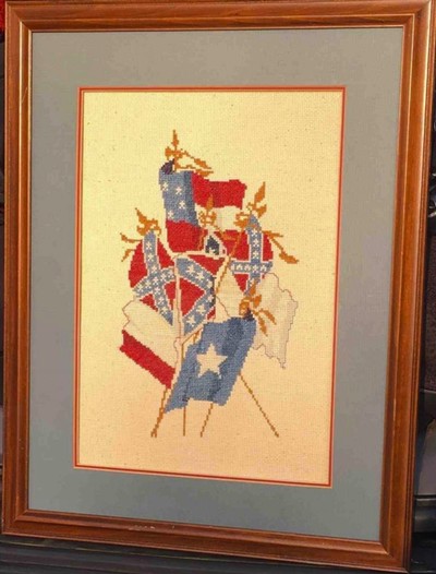 Confederate Flags Needlepoint/Embroidery Framed;1990’s - Image 3 of 4