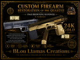 24k Gold Engraved Browning Hi-Power Belgium T-Series 9mm - Image 1 of 15