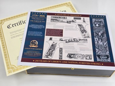 250th Anniversary America Tribute Colt 1911 – 24K Gold, Limited Edition # - Image 2 of 15