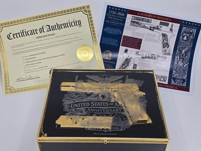 250th Anniversary America Tribute Colt 1911 – 24K Gold, Limited Edition # - Image 1 of 15