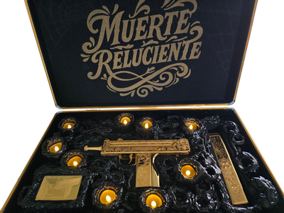 24K Gold Dia de los Muertos Cobray SWD m11 9mm Custom - Image 11 of 11