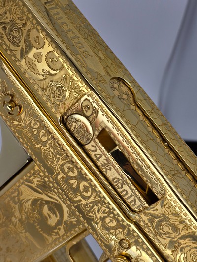 24K Gold Dia de los Muertos Cobray SWD m11 9mm Custom - Image 8 of 11
